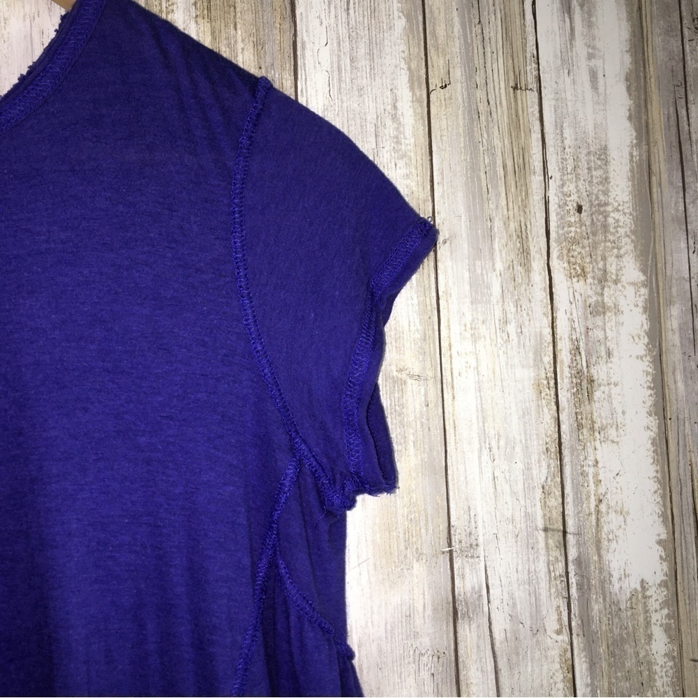 We The Free Blue High Low Blouse - Picture 3 of 4